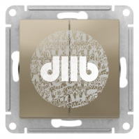 Выключатель двухклавишный ATLASDESIGN схема 5 10АХ механизм шампань