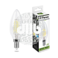 Лампа светодиодная LED 5вт Е14 белый свеча FILAMENT