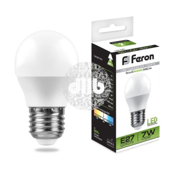 Лампа светодиодная LED 7вт Е27 белый шар