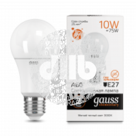 Лампа светодиодная LED 10вт 230в Е27 теплый Gauss Elementary