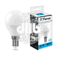Лампа светодиодная LED 9вт Е14 дневной матовый шар