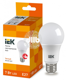 Лампа светодиодная LED 7вт E27 тепло-белый ECO