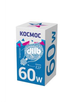Лампа накаливания ЛОН 60вт А55 230в E27 прозрачная Космос