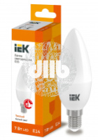 Лампа светодиодная LED 7вт Е14 тепло-белый матовая свеча ECO