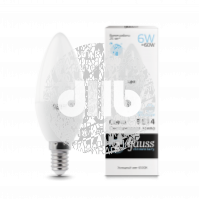 Лампа светодиодная LED 6вт 230в, Е14, дневной, свеча Gauss Elementary