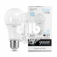 Лампа светодиодная LED 15вт 230в,Е27,дневной, A60 Gauss Elementary