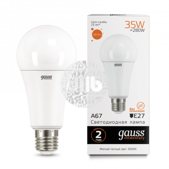 Лампа светодиодная LED 35Вт E27 2670lm 3000K Elementary A67 Gauss