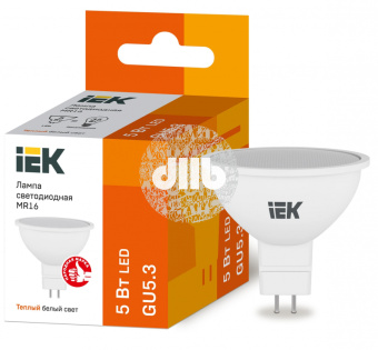 Лампа светодиодная LED 5вт 230в GU5.3 тепло-белый ECO