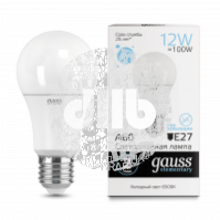 Лампа светодиодная LED 12вт 230в, Е27, дневной, A60 Gauss Elementary