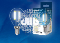 Лампа светодиодная LED 5вт 200-250В шар диммируемый 450Лм Е14 4000К Uniel Air филамент