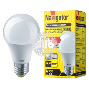 Лампа светодиодная LED 7вт 24/48в Е27 белый