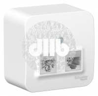 Розетка BLANCA наружная двойная компьютерная RJ45+телефонная RJ11, кат.5e, с изолирующей пластиной, 