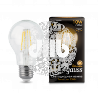 Лампа светодиодная LED 10вт, 230в, Е27, FILAMENT, теплый Gauss