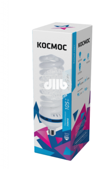 Лампа энергосберегающая КЛЛ 105/842 E40 D83х270 спираль мини Космос