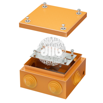 Коробка стальная FS с кабельными вводами и клеммниками IP55 150х150х80мм 6р  450V 6A  4мм.кв.