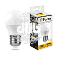 Лампа светодиодная LED 9вт Е27 теплый матовый шар