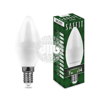 Лампа светодиодная LED 7вт E14 теплый матовая свеча