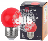 Лампа светодиодная для Белт-Лайт диод. шар, красн., 4SMD, 1W, E27 ERARL45-E27 ЭРА LED Р45-1W-E27 ЭРА