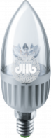 Лампа светодиодная LED 7вт Е14 теплый прозрачная свеча
