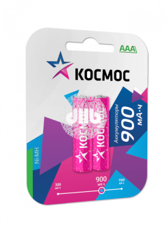 Аккумулятор 900мАч R03 NiMH (2хбл) Космос